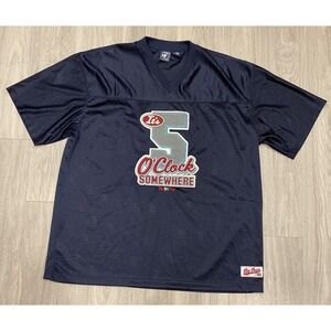 BIG DOGS IT'S 5 O'CLOCK SOMEWHERE FOOTBALL JERSEY Mens XL Navy Blue